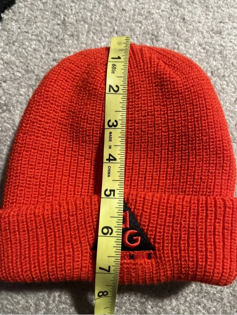Nike ACG Orange Knit Beanie One Size Wool Blend